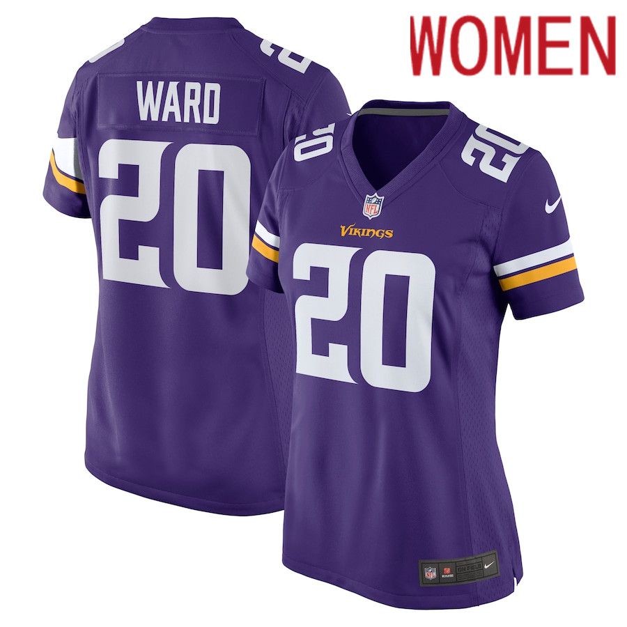Women Minnesota Vikings #20 Jay Ward Nike Purple Game NFL Jersey->women nfl jersey->Women Jersey